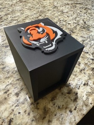 Cincinati Bengals Top Loader Deck Box   Fits 45 Standard Top Loaders. 3d Print