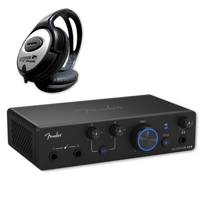 Fender Quantum LT4 2 4x2-Kanal USB-C Audio-Interface mit keepdrum Kopfhörer