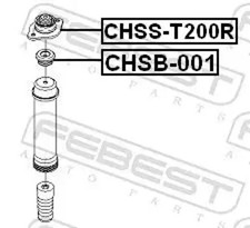 Abstandshalter Dämpfer CHSB-001 FEBEST für CHEVROLET AVEO / KALOS Schrägheck
