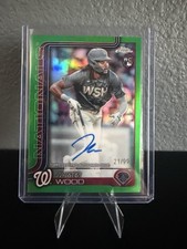 2025 Topps Chrome - Rookie Autographs James Wood #RA-JWO Green Refractor /99