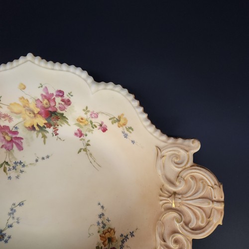 Antique Royal Worcester Blush Ivory 15-3/4" L Serving Platter Dish Gold Floral - Picture 5 of 20