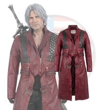 Devil May Cry DMC3 Dante Leather Trench Coat Cosplay Devil Sword Sparda Jacket