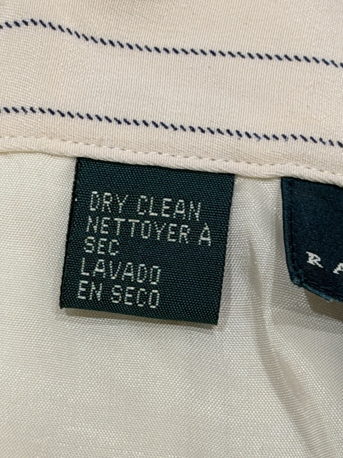 Lauren Ralph Lauren 100% Silk White Blue Pinstripe Dress Pants 14 Cuffed Lined thumbnail 10