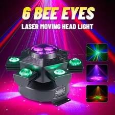 PAIDUN 6 Bee Eyes Moving Head Laser Beam Light RGBW Disco Bar DJ KTV Lamp DMX512