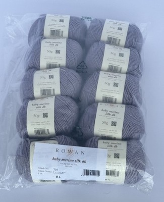 Rowan Baby Merino Silk DK Yarn 10x50g Lavender Merino Wool Silk (Lot 84)