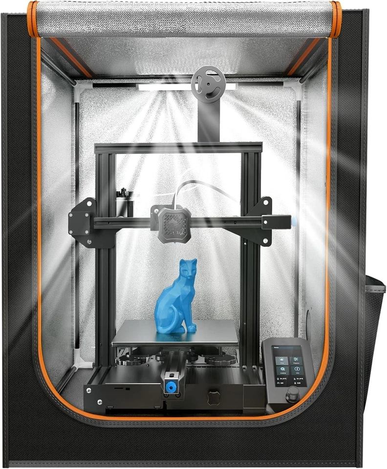 3D Printer Enclosure with LED Lighting, Fireproof 1-Medium LED, Black CO - Image 3 of 4