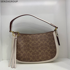 COACH Signature Canvas Sutton 28 Handbag Shoulder Crossbody Women