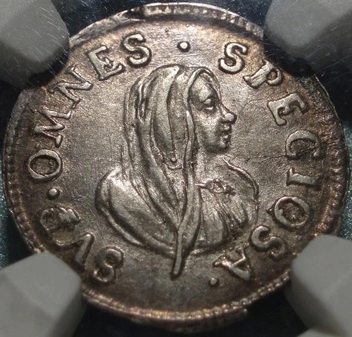 1727 PISA Grand Duchy of Tuscany ITALY Silver "HALF GIULIO" Certified by NGC AU