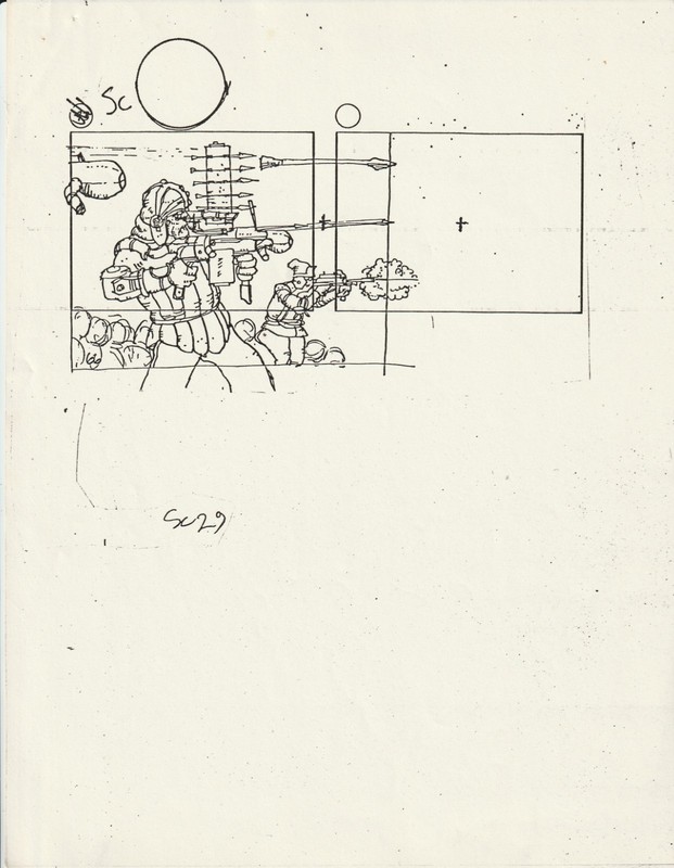 1981 HEAVY METAL "TAARNA Sequence Barbarians Firing Weapons" MOBIUS 8.5" x 11"