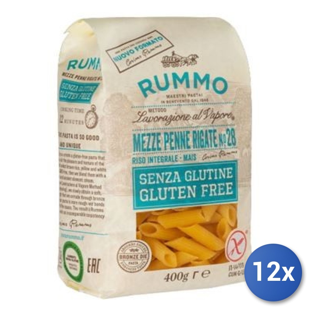 12X Multipack Rummo Gluten Free Mezze Penne Nø28 Gr400