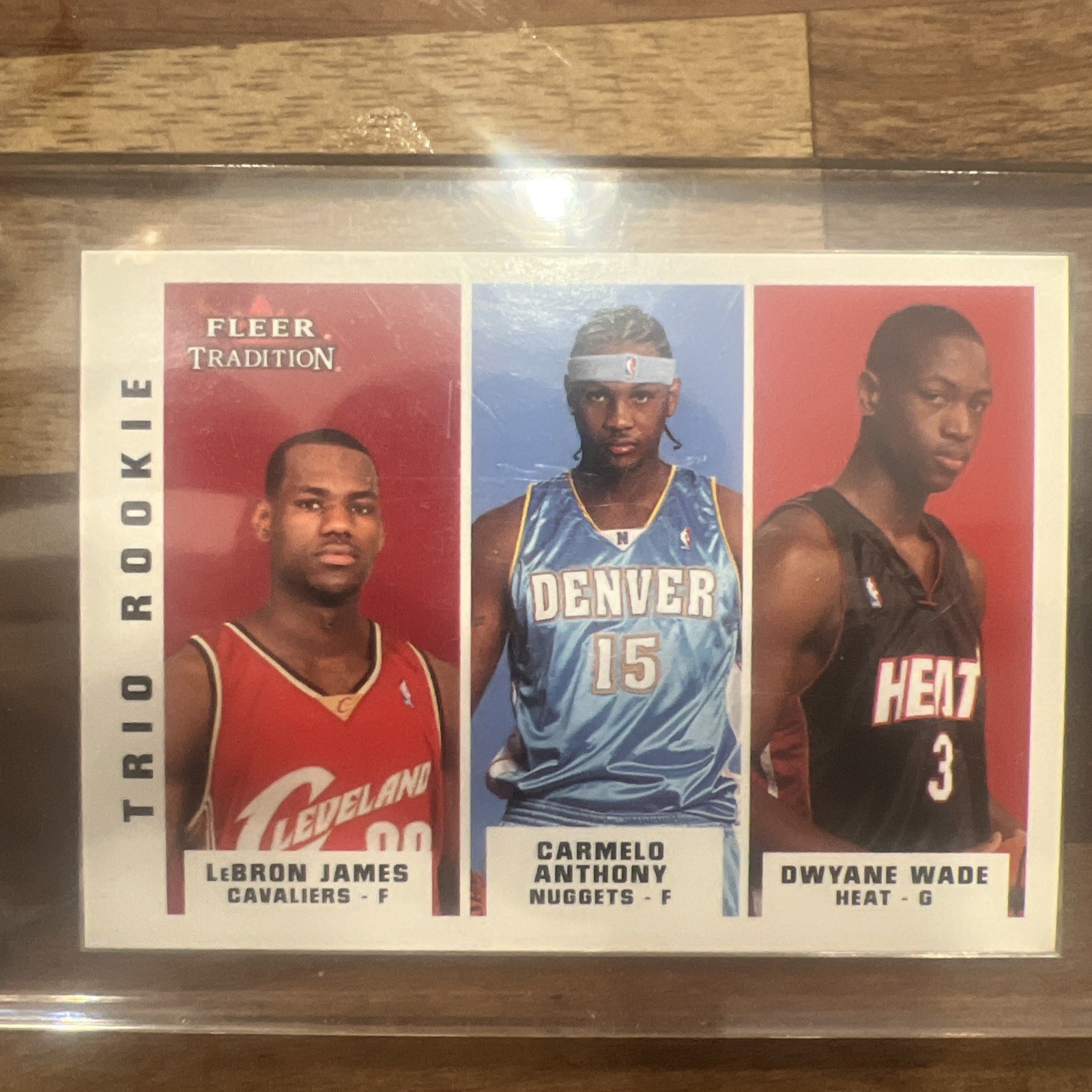 LeBron James 2003 Fleer Tradition #300 Trio Rookie (w/C. Anthony
