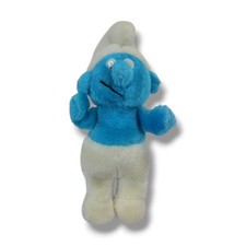 Vintage 1981 Peyo 7" Plush Smurf Toy Doll Wallace Berrie Co.