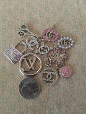  Lot of 10  Gucci Stamped Gold Tone Button  Zipper Pull 