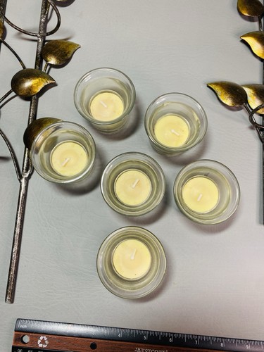 Metal Wall Sconce Leaf Pattern Tealight/Votive Candle Wall Decor w/6 Candles - Picture 3 of 11
