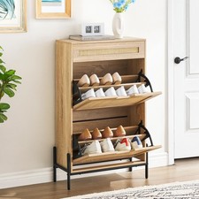 Shoe Cabinet with 2 Flip Drawers Shoe Storage Cabinet for Entryway Hallway Foyer