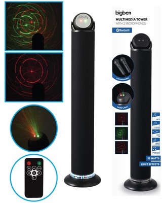Bigben Sound-Tower LED Disco-Licht Laser Mikro Bluetooth Party-Lautsprecher Box