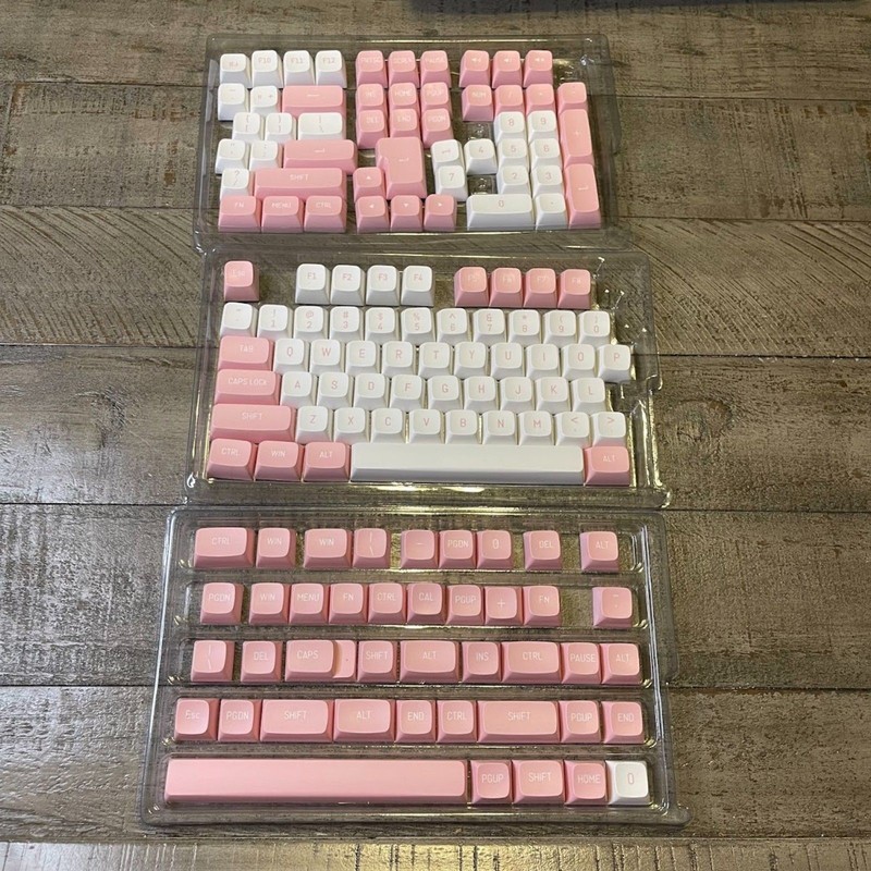 Pink & White TK-PAW Panda PBT Keycap Set – 149 Piece Mechanical Keyboard Set