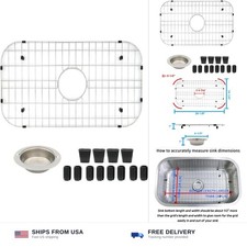 Kitchen Sink Grid 26-1/8"x14-1/4 - Heavy Duty Kitchen Sink Protector with Bui...