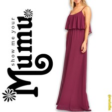 Show Me Your Mumu Wedding Caitlin Ruffle Maxi Dress Bridesmaid Bridal Chiffon
