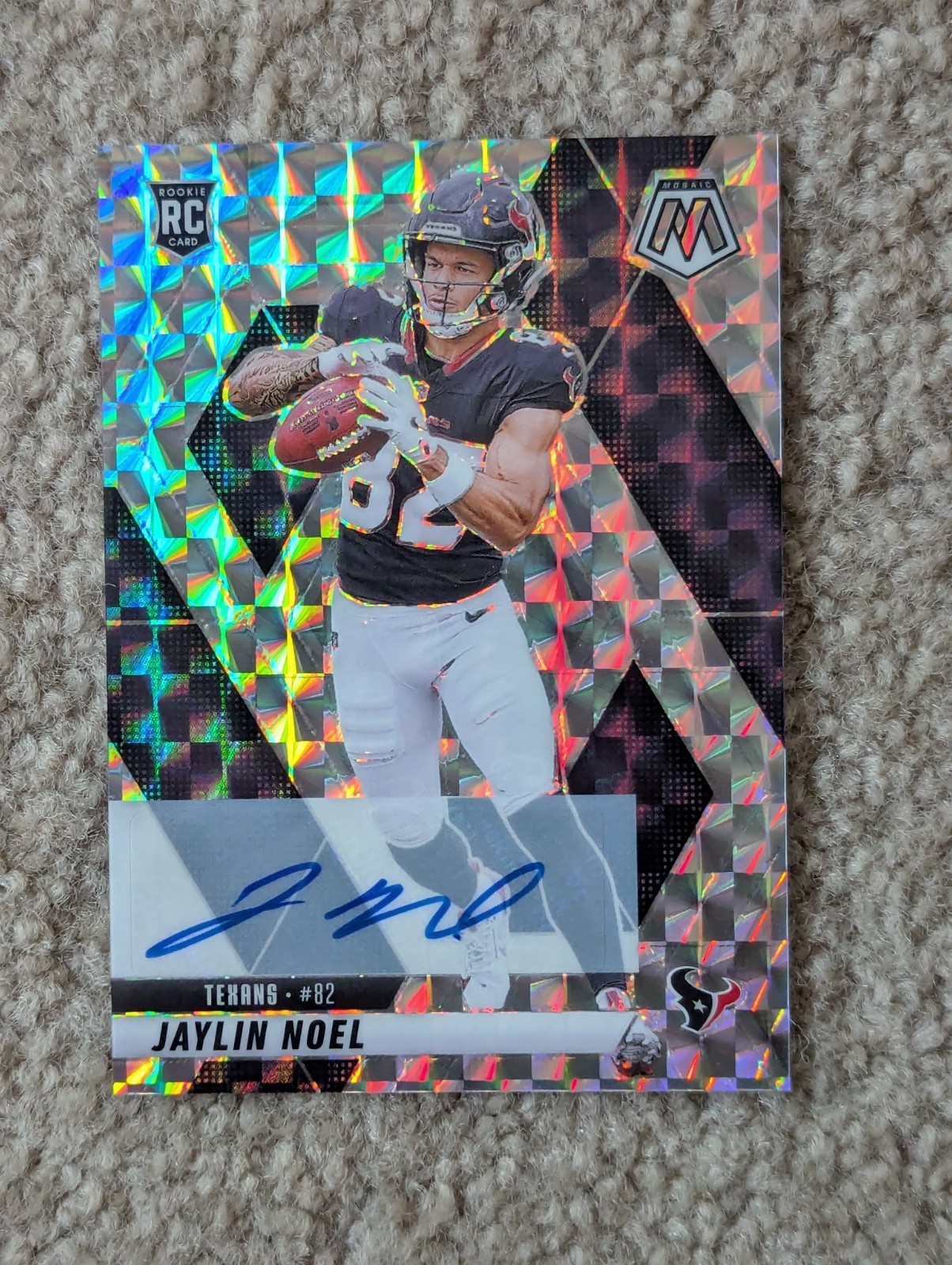 2025 Mosaic Jaylin Noel Autograph Rookie Card Auto Texans RC (#373)