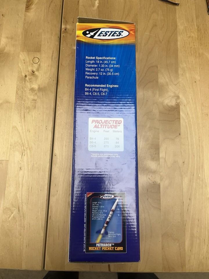 Estes PATRIARCH no. 1895 Fully Assembled Model Rocket Kit No Engines ...