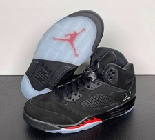 Nike Air Jordan 5 Retro Halloween Picante Red Black Glow Dark Men's Shoes