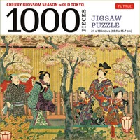 Tuttle Studio | Cherry Blossom Season In Old Tokyo- 1000 Piece Jigsaw Puzzle