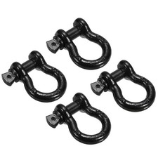 4pcs Screw Pin Shackle 1/2" x 4409lbs Carbon Steel D Ring Shackle Black