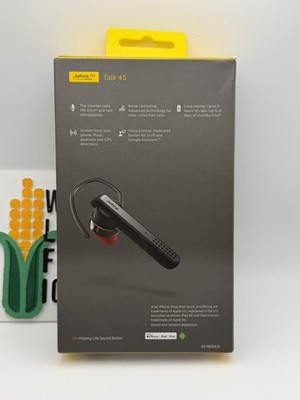 Jabra Talk 45 Bluetooth Headset - Black for sale online | eBay