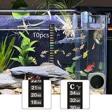 10x Aquarium Thermometer Strips Easy to Install Sticky Temperature Decals