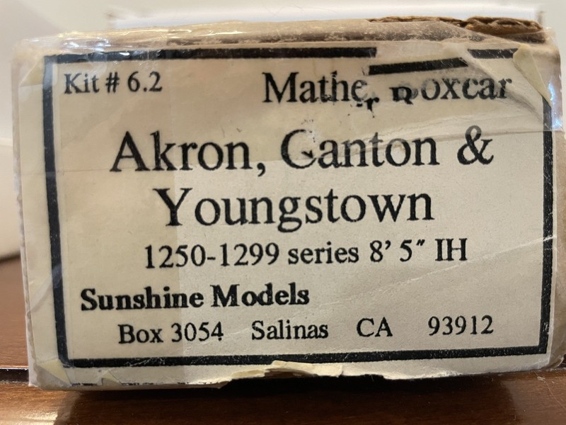 RARE HO Resin AC&Y Akron Canton Youngstown 8'5 IH Boxcar Kit 
