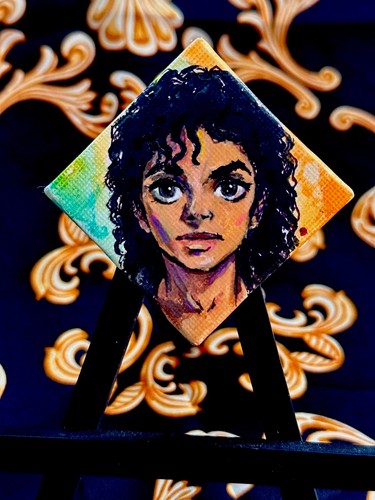 Michael Jackson “ANIME” mini Original Hand Painted on Canvas by Uni Xi 2”x 2”