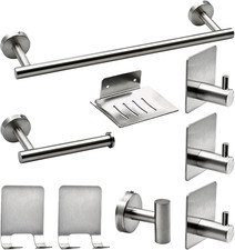 9 PCS Bathroom Hardware Set, Brushed Nickel Stainless Steel Bathroom Tower Rack