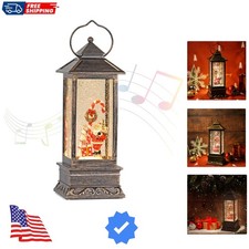Christmas Musical Snow Globe Lantern, 12 Inch Spinning Glittering Lantern wit...