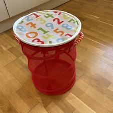 IKEA Kusiner Kids Pop Up Round Storage Toy Basket - Red