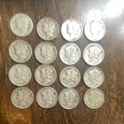 Lot of 16 Mercury Dimes 1916-1945 Circulated US Silver Coins