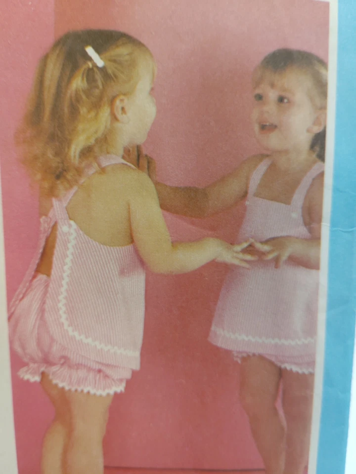 Wrap Dress Bloomers Girls 1/2 6M 1 12M Simplicity 9501 Sewing Pattern Cut Jiffy - Image 4 of 4