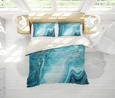 3D Blue Green Marbled Quilt Cover Set Bedding Sets Pillowcases 64