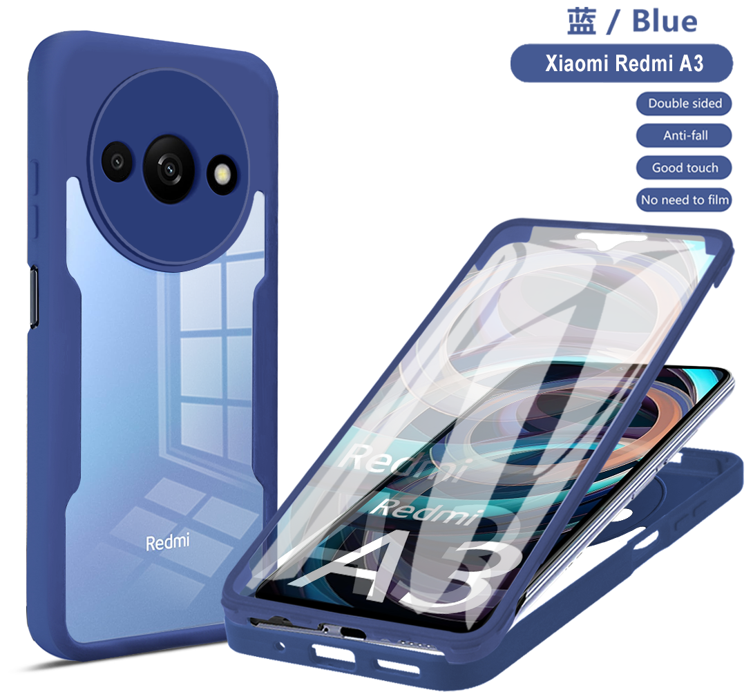 For Xiaomi Redmi A3 Shockproof Hybrid Full Cover Have Soft Screen Protector Case