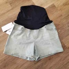 NWT Isabel Maternity Crossover Panel Denim Shorts Size 6