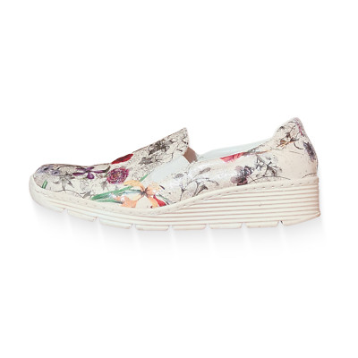 RIEKER Damen Slipper | Echtleder | Glitzer-Blumen | Bequem & Rar