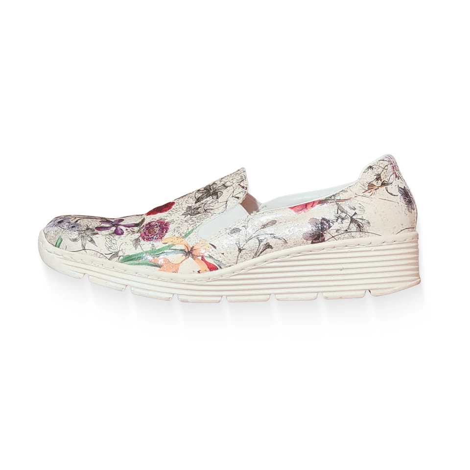 RIEKER Damen Slipper | Echtleder | Glitzer-Blumen | Bequem & Rar - Bild 1 von 4