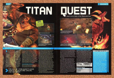 Titan Quest PC Original 2005 Print Ad Authentic Video Game Wall Art Review Promo