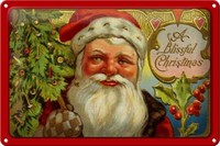 Blechschild Weihnachten Santa Claus Tannenbaum 30X20 Cm Deko Schild Tin Sign