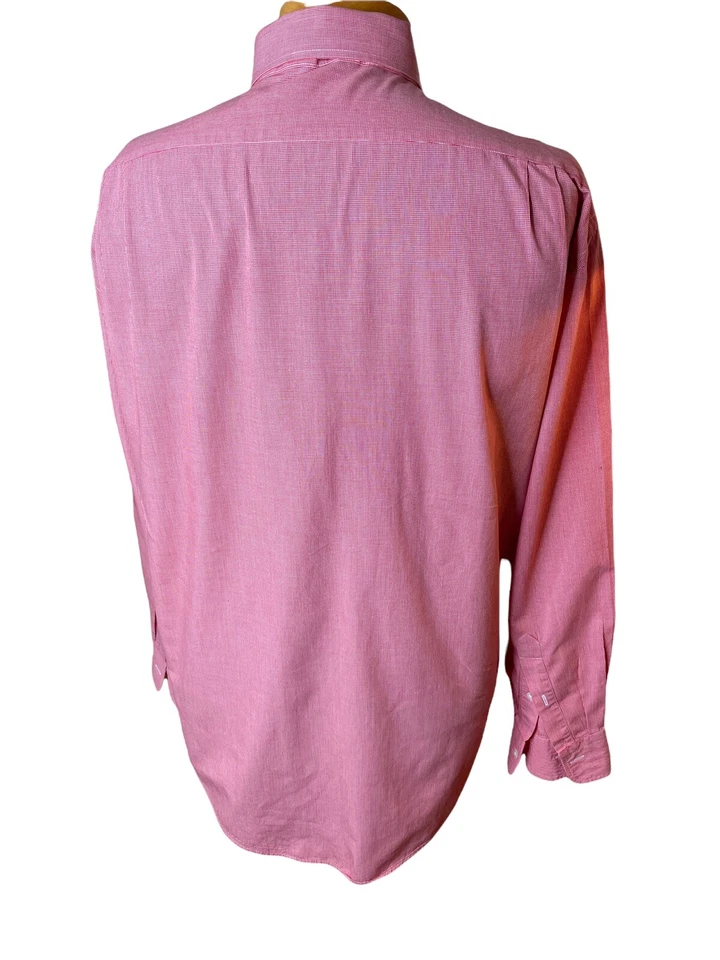 Camisa abotonada roja y blanca de diseñador de lujo Christian Dior talla 16,5 34/35 Foto 4 de 4