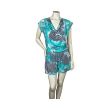 Reb. in J. 220 Womens Tye Dye Romper With Pockets Medium Multicolor Made In USA
