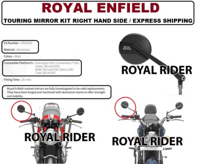 Fits Enfield Touring Mirror RH Side for Reborn New Classic Meteor 350 GT 650