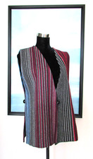 VTG Ortega's Chimayo New Mexico Hand Woven Multicolor Stripe Wool Vest 40"