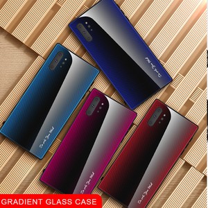 For Samsung Note 10 Plus 9 8 Luxury Carbon Fiber Texture Glass