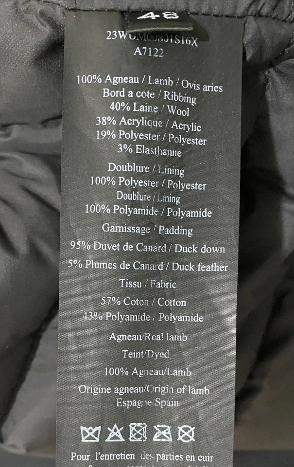 Parka de piel de oveja con capucha Yves Salomon, azul marino oscuro, 48 (M) Foto 2 de 4